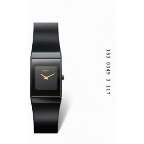 Bracelet de montre Rado R21349179 / 153.0349.3 / R073399410 Caoutchouc Noir 20mm