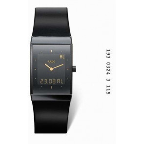 Bracelet de montre Rado 193.0324.3.115 / R073399210 Caoutchouc Noir 20mm