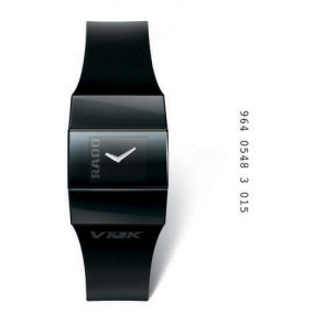 Bracelet de montre Rado 01.964.0548.3.015 / R7602520 / R7602521 Caoutchouc Noir 15mm