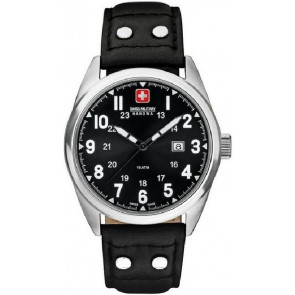 Bracelet de montre Swiss Military Hanowa 06-4181.04.007 Cuir Noir 22mm