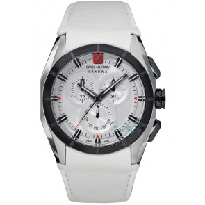 Bracelet de montre Swiss Military Hanowa 06-4191.33.001 Cuir Blanc