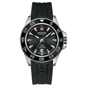 Bracelet de montre Swiss Military Hanowa 06-4221-04-007 Caoutchouc Noir