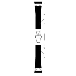 Bracelet de montre Rado 07.33994.10 / R073399410 Caoutchouc Noir 20mm