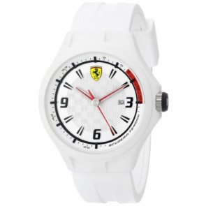 Bracelet de montre Ferrari SF101.1 / 0830003 / SF689309000 Caoutchouc Blanc 22mm