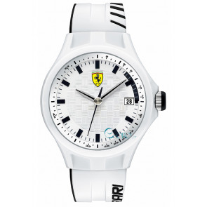 Ferrari bracelet de montre SF101.6 / 0830124 / SF689300071 / Scuderia Silicone Blanc 22mm