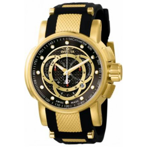 Invicta bracelet de montre 0896.01 / 0895.01 Caoutchouc Noir