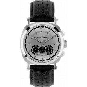 Bracelet de montre Jacques Lemans 1-1415-ZW Cuir Noir 26mm