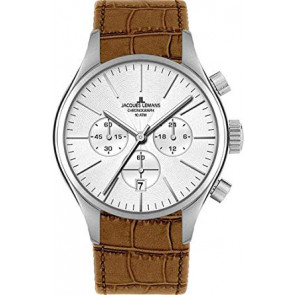 Bracelet de montre Jacques Lemans 1-1426B Cuir croco Cognac