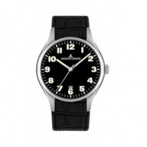 Bracelet de montre Jacques Lemans 1-1426 Cuir Noir 24mm