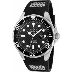 Bracelet de montre Invicta 12558 Silicone Noir 18mm