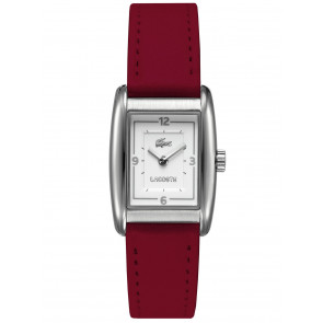 Lacoste bracelet de montre 2000639 / LC-49-3-14-2242 Cuir Rouge 16mm + coutures  rouges