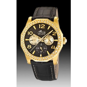 Bracelet de montre Lotus 15761/4 Cuir croco Noir