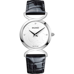 Bracelet de montre Balmain B4671.32.86 / 1732465 Cuir Noir 17mm