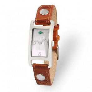 Lacoste bracelet de montre 2000312 / LC-05-3-14-0009 Cuir Cognac 12mm + coutures brunes