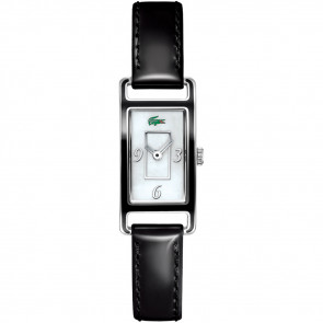 Lacoste bracelet de montre 2000366 / LC-05-3-19-0065 Cuir Noir 12mm + coutures noires