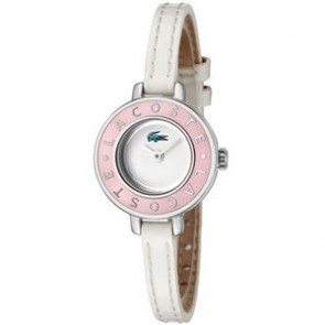Lacoste bracelet de montre LC-15-3-14-0083 / 2000390 Cuir Blanc 6mm + coutures blanches
