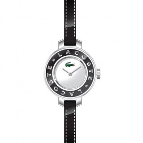 Lacoste bracelet de montre LC-15-3-14-0084 / 2000391 Cuir Noir 6mm + coutures noires