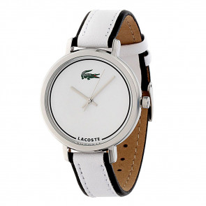 Lacoste bracelet de montre 2000501 / LC-33-3-14-0165 Cuir Blanc 14mm + coutures blanches