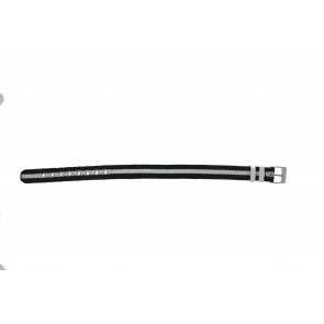 Lacoste bracelet de montre 2000510 / LC-34-3-14-0166 / WHI Textile Noir 12mm + coutures noires