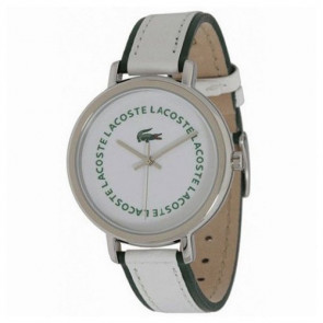 Lacoste bracelet de montre 2000580 / LC-33-3-14-2200 Cuir Blanc 14mm + coutures blanches