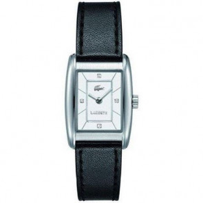 Lacoste bracelet de montre 2000642 / LC-49-3-14-2242 Cuir Noir 16mm + coutures noires