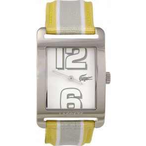 Lacoste bracelet de montre 2000694 / LC-51-3-14-2261 Cuir Jaune 21mm + coutures jaunes