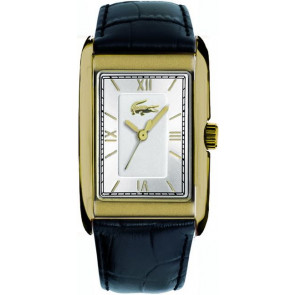 Lacoste bracelet de montre 2010361 / LC-13-1-21-0046 Cuir Noir 23mm + coutures noires