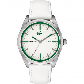 Lacoste bracelet de montre 2010595 / LC-52-1-14-2275 Cuir Blanc 22mm + coutures blanches