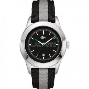 Lacoste bracelet de montre 2010613 / LC-11-1-14-0177 Cuir Noir 22mm + coutures noires