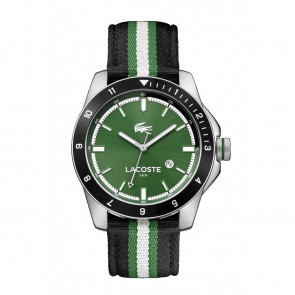 Lacoste bracelet de montre 2010820 / LC-72-1-27-2610 Cuir Vert 22mm + coutures noires