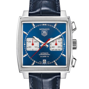 Bracelet de montre Tag Heuer FC6253 Peau de crocodile Bleu 22mm
