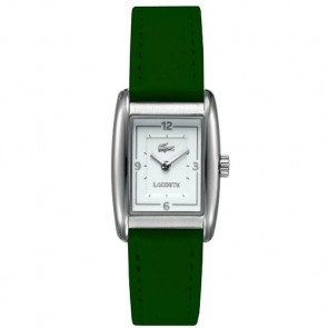 Lacoste bracelet de montre 2000641 / LC-49-3-14-2242 Cuir Vert 16mm + coutures vertes