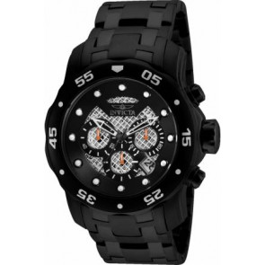 Bracelet de montre Invicta 25334.01 Caoutchouc Noir
