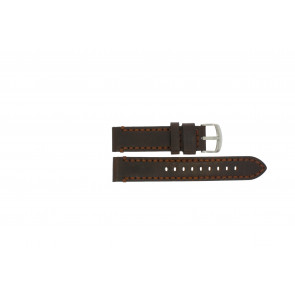 Bracelet de montre Timex 2P58700 / 2T58700 Cuir Brun foncé 20mm