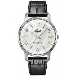Lacoste bracelet de montre 2000634 / LC-41-3-14-2223 Cuir Noir 20mm + coutures noires
