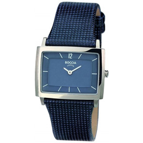 Bracelet de montre Boccia 3203-01 Cuir Bleu 24mm
