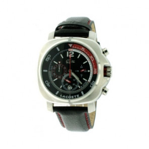 Lacoste bracelet de montre 2010454 / LC-29-1-14-0159 Cuir Noir 22mm + coutures  rouges