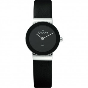 Bracelet de montre Skagen 358SSLB Cuir Noir 14mm