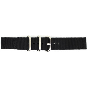 Bracelet de montre 408.01.20 Textile Noir 20mm + coutures noires