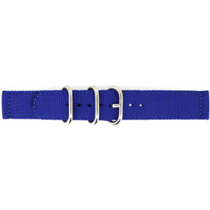 Bracelet de montre 408.05.18 Textile Bleu 18mm + coutures  bleues