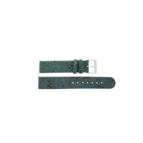 Horlogeband Universeel 41699.51.18 Vegan Kurk Blauw 18mm