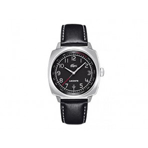 Lacoste bracelet de montre 2010491 / LC-36-1-14-2196 Cuir Noir 22mm + coutures noires
