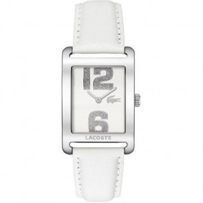 Lacoste bracelet de montre 2000651 / LC-51-3-14-2261 Cuir Blanc 20mm + coutures blanches