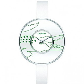 Lacoste bracelet de montre 2000544 / 2000543 Cuir Blanc 10mm