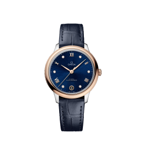 Bracelet de montre Omega 032Z016899 / 43423342053001 / 43413342053001 / De Ville Peau de crocodile Bleu 16mm