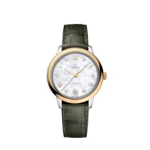 Bracelet de montre Omega 032Z016884 / 43423342055002 / 43423342060001 / De Ville Peau de crocodile Vert 16mm