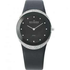 Bracelet de montre Skagen 452LSLB Cuir Noir