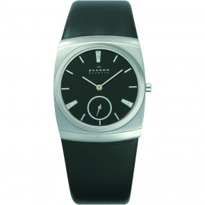 Bracelet de montre Skagen 511SSLB (X00004290 - 26L511 ) Cuir Noir