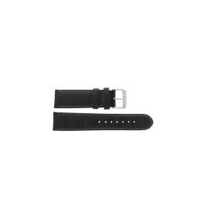 Echt lederen band croco zwart WP-61324.22mm