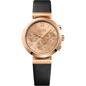 Bracelet de montre Hugo Boss HB-285-3-34-2916 / 659302726 / 1502397 Cuir Noir 10mm